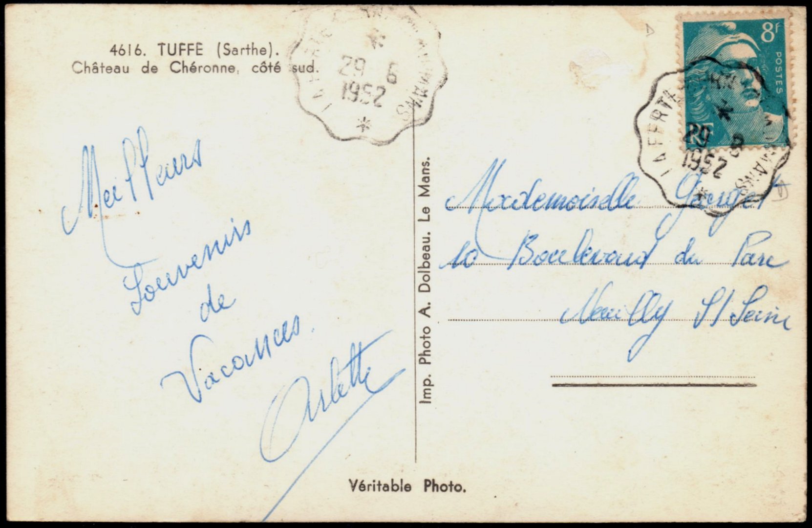 Courrier-Convoyeur La Ferté-Bernard au Mans 1955 from Nuillé-le-Jalais